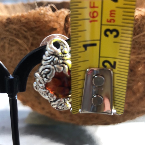 ✨Beautiful scroll design faux amber acrylic studs💛 - Picture 5 of 5